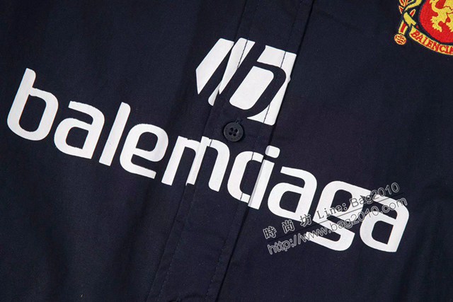 Balenciaga專櫃巴黎世家2023FW新款印花刺繡襯衫 男女同款 tzy2963